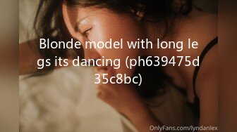 Blonde model with long legs its dancing (ph639475d35c8bc)